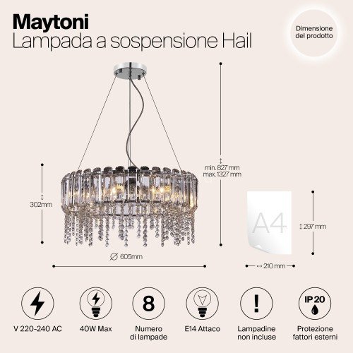 Подвесная люстра Maytoni MOD097PL-08CH