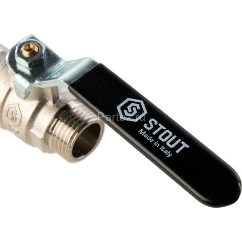 Кран шаровой полнопроходной НР/НР рычаг 1/2" Stout