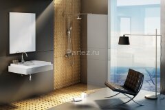 Душевая перегородка Ravak Walk-In Wall 140 профиль Черный стекло Transparent (GW9WM0300Z1)