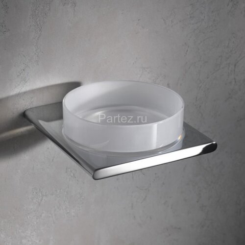 Полочка Keuco Edition 400 в комплекте с матовой хрустальной чашей для мелочей, хром (11549019000)