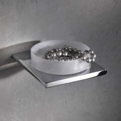 Полочка Keuco Edition 400 в комплекте с матовой хрустальной чашей для мелочей, хром (11549019000)