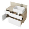Тумба под раковину AQUATON Мишель 100 подвесная, дуб эндгрейн, белый (1A244101MIX40)