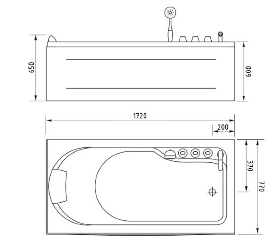 Акриловая ванна Gemy G9006-1.7 B R