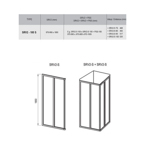 Душевой уголок Ravak Supernova SRV2-100 S белый+Гpапе
