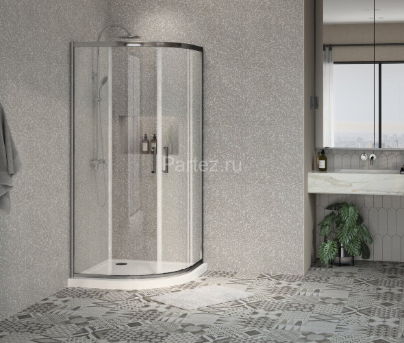 Душевое ограждение Azario OSTIN 100х100х195 хром, 6мм прозрачное стекло