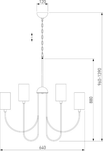 Подвесная люстра Eurosvet 60164/6 черный