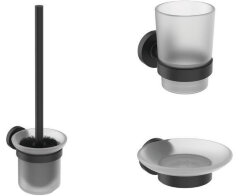 Набор аксессуаров для ванной комнаты Ideal Standard Silk Black IOM, черный матовый (A9245XG)