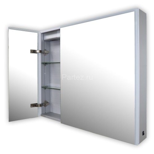 Зеркало-шкаф AZARIO Alliance 800х120х700 правый, с подсветкой, механическая кнопка, алюминиевый корп