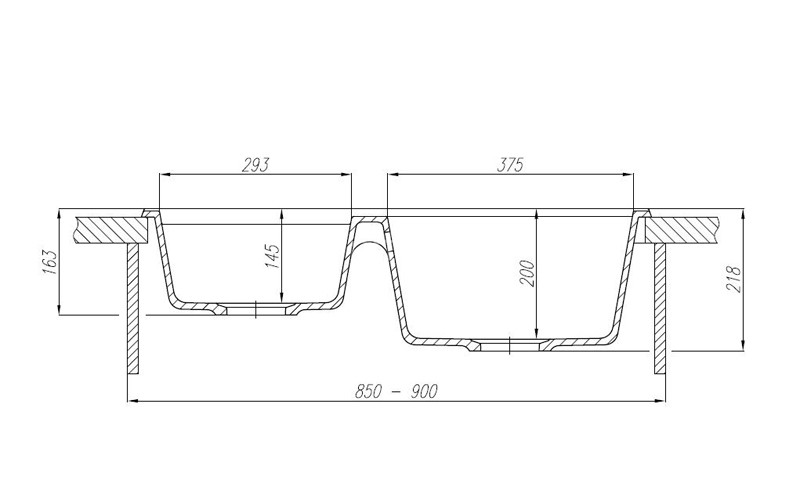Кухонная мойка Aquaton Делия 78 DBL, 2 чаши, цвет шампань (1A723132DE290)