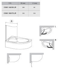 Шторка для ванны распашная Ravak CVSK1 100х150 цвет профиля хром (7QLS0C00Y1)