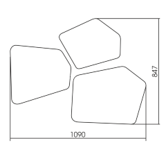 Комплект зеркал AZARIO Bionic бесконтактный сенсор, 3 элемента (LED-00002547)