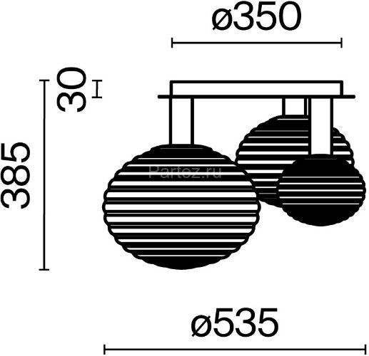 Потолочный светильник Maytoni MOD268CL-03G