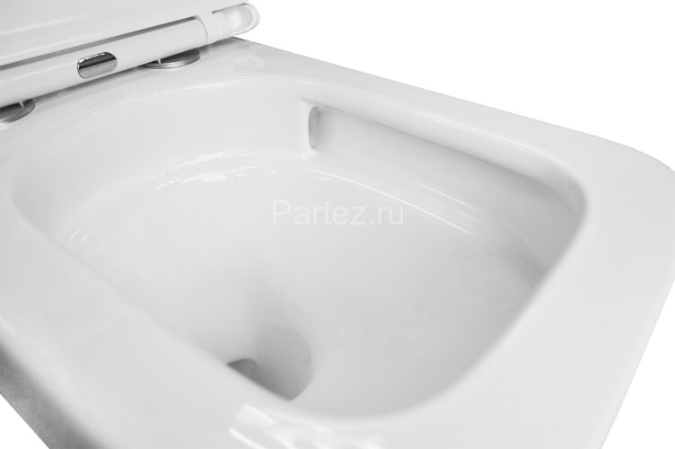 Унитаз подвесной AZARIO FLAVIA 515х360х360 слив "Торнадо", быстросъемное сиденье микролифт (AZ-0076-