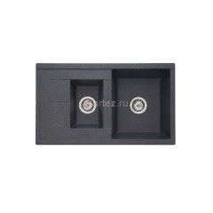 Кухонная мойка AQUATON Делия 87, 2 чаши, графит (1A716232DE210)