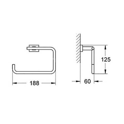Полотенцедержатель полукольцо Grohe Essentials Cube Хром (40510001)
