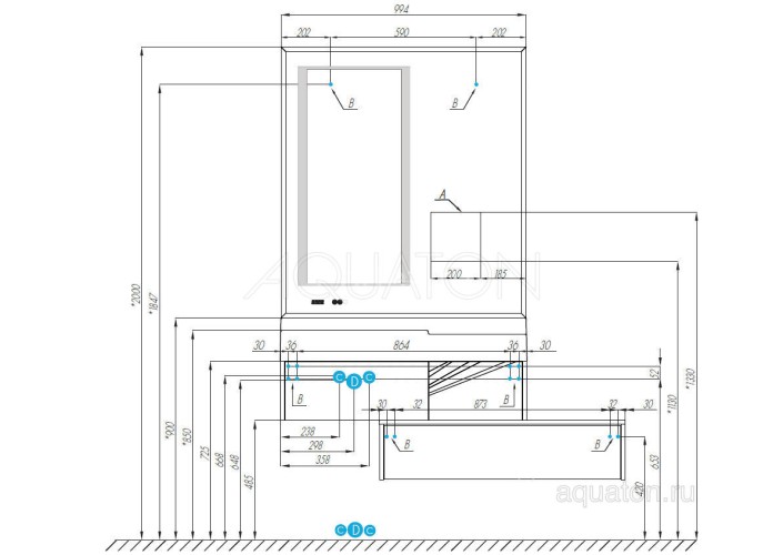 Комод AQUATON Сакура 79.7х46.7х24 Светлое дерево (1A236603SKW80)