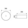 Раковина-чаша Azario 355х355х120 накладная, круглая, темный мрамор (AZ-3134-M816)