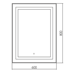 Зеркало AZARIO Саурон 600х800 вертикальное, c подсветкой и диммером, сенсорный выключатель (LED-0000