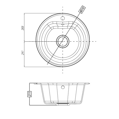Кухонная мойка AQUATON Мида, цвет шампань (1A712732MD290)