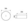 Раковина Azario 355х355х120 накладная, круглая, цвет темно-серый матовый (AZ-3134 MDG)