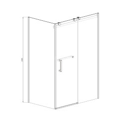 Душевое ограждение Azario VANCOUVER 900х1200х2000 R БЕЗ ПОДДОНА прозрачное стекло 8 мм, цвет профиля серебро (AZ-NKF1131-R 900)