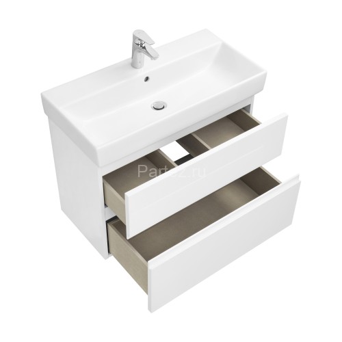 Тумба под раковину Roca Oleta 80 подвесная, 2 ящика, белый глянец (A857640806)