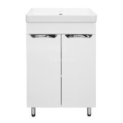 Комплект тумба Стиль- 50Н 510х425х860 напольная, с раковиной Monte 50, белый гланцевый (CS00091223)