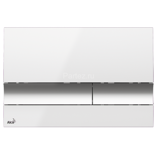 Кнопка смыва Alcadrain, белая с хромированной вогнутой клавишей (M1720-1)
