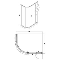 Душевое ограждение Azario VICTORIA 900х1200х1900 L, без поддона, прозрачное стекло 8 мм, цвет профиля серебро (AZ-NNQ2131-1-L 900)