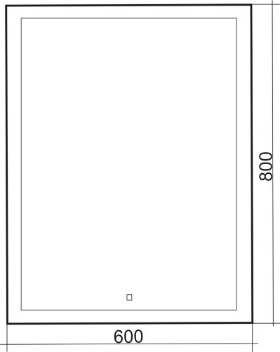 Зеркало AZARIO Гуверт 600х800 c подсветкой и диммером, сенсор выкл (ФР-1540)