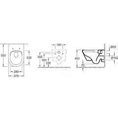 Унитаз подвесной Villeroy&Boch ARCHITECTURA безободковый, с сиденьем микролифт (4694HR01)