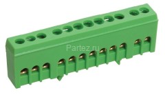 Шина PE "земля" в корп. изол. на DIN-рейку ШНИ-6х9-12-К-З IEK YNN10-69-12KD-K06