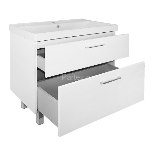 Комплект тумба Azario Ника 80 Н 815х470х860 напольная, с раковиной Tempo 80, белый глянцевый (CS0009