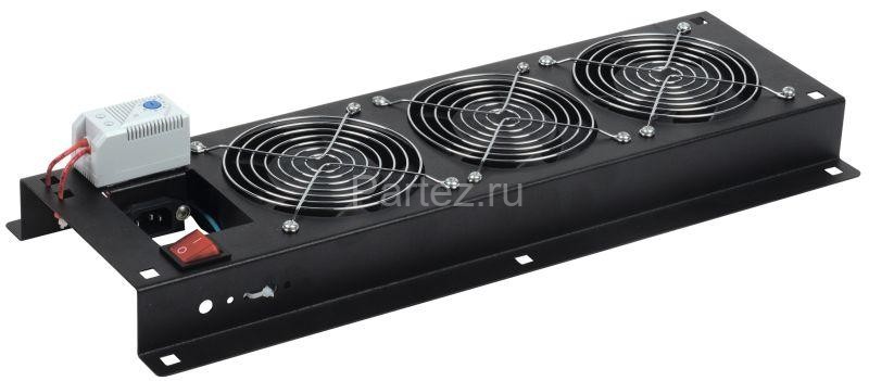 Панель вентиляторная с выключателем и термостатом 3 мод. черн. ITK FM05-32M