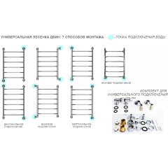 Полотенцесушитель Водяной ДВИН J 80/50 1"-1/2" К3 Черный матовый (4627152135204)