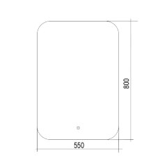 Зеркало AZARIO Паллада 550*800 c подсветкой и диммером, сенсор выкл (ФР-1538)