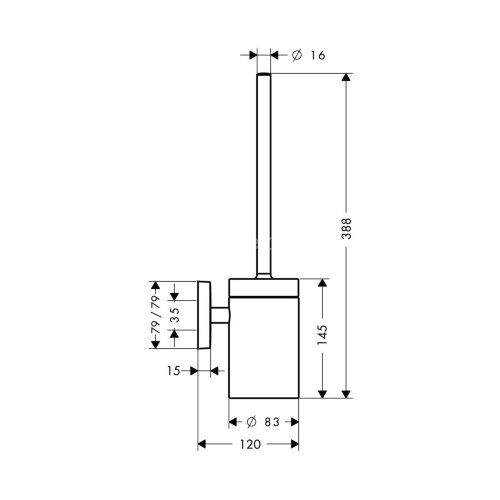Ёрш для унитаза Hansgrohe PuraVida с держателем, хром (41505000)