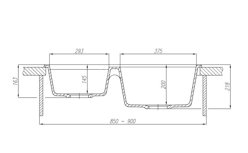 Мойка для кухни Aquaton Делия 78 DBL, 2 чаши, серый (1A723132DE230)