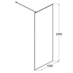 Душевая перегородка AZARIO RICHMOND 6310 Walk-in 1500x2000 прозрачное стекло 6 мм, цвет профиля серебро (AZ-NAG 6310 1500)