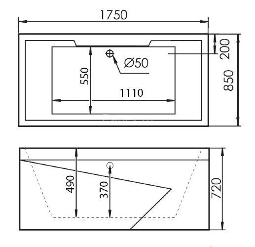Акриловая ванна Gemy G9065 K L