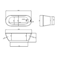 Ванна акриловая AZARIO BELLAGO 1700х700х600 отдельностоящая (AZ-М722)