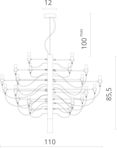 Подвесная люстра Divinare 8030/02 LM-50