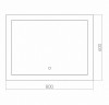 Зеркало AZARIO Норма 800х600, LED-подсветка с диммером, сенсорный выключатель (ФР-00000844)
