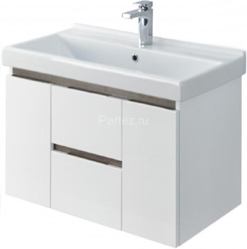 Тумба под раковину AQUATON Рене 80 подвесная Белая/Грецкий орех (1A258601NRC80)