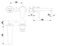 Смеситель Lemark Status LM4426C для раковины, встраиваемый