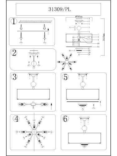 Потолочная люстра Newport 31309/PL