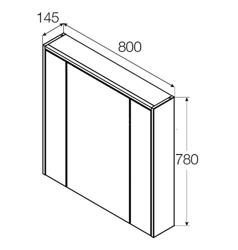 RONDA Шкаф зеркальный 800мм, бетон/белый матовый