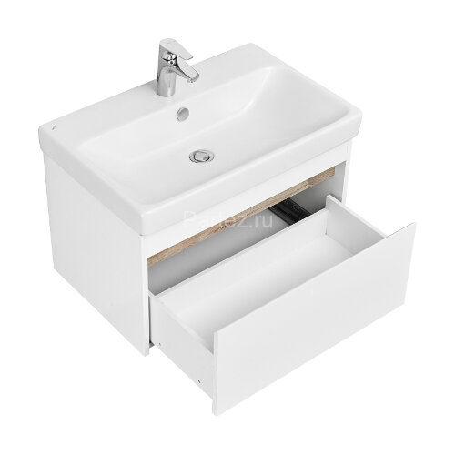 Тумба под раковину AQUATON Марти 70 подвесная, Белый/Дуб Эндгрейн (1A267501MY010)