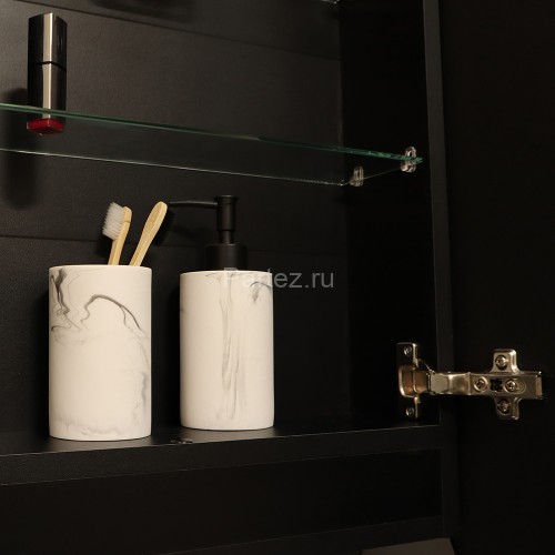 Зеркало-шкаф AZARIO Soho Black 500х1000 - 3.1 ЖК-часы, подогрев, сенсорный выключатель с функцией ди