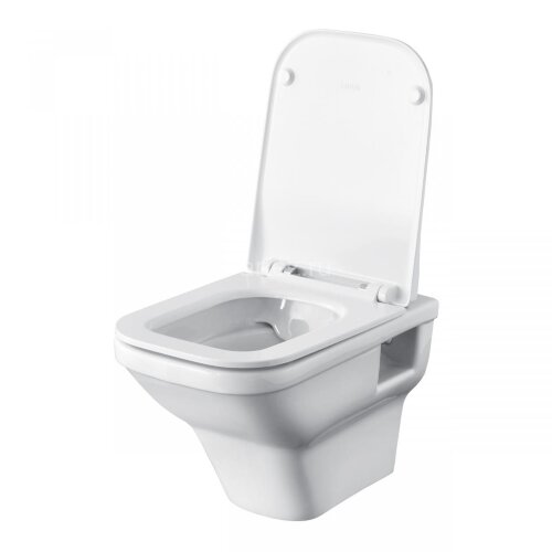 Пэк Santek Лайн подвесная чаша rimless + инсталляция + сиденье Slim, SoftClose + панель смыва хром (